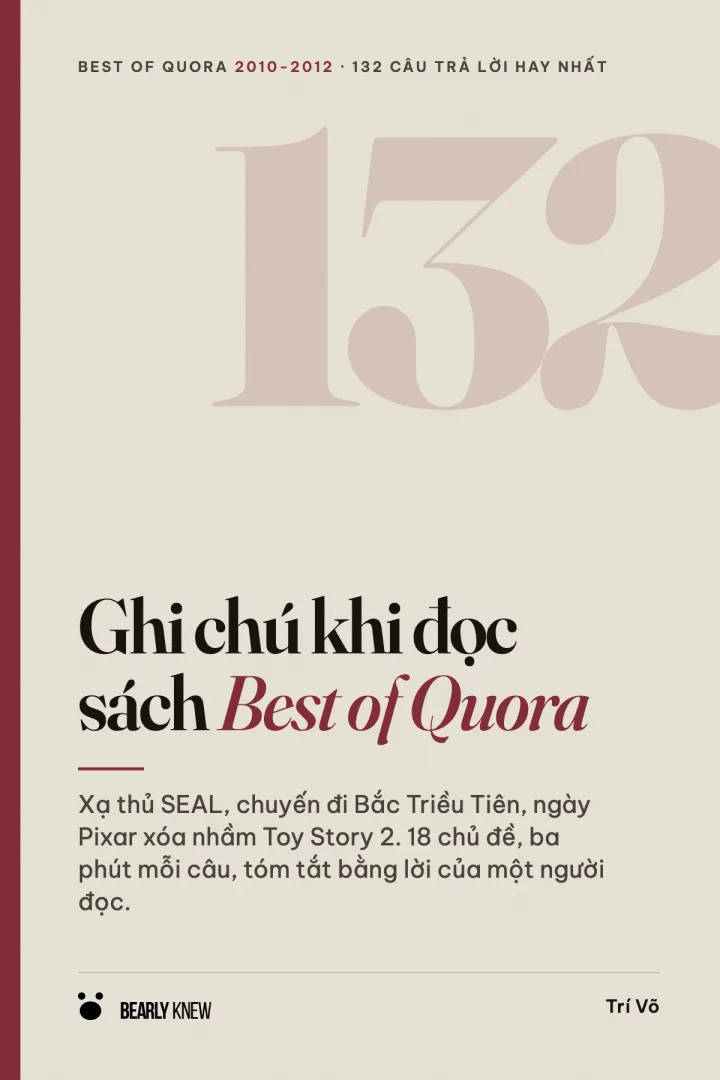 Bìa Best of Quora 2010-2012, ghi chú đọc sách