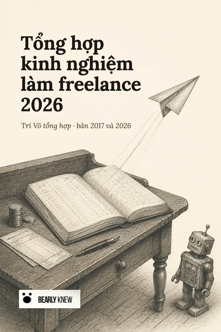 Bìa sách Tổng hợp kinh nghiệm làm freelance 2026 (bản mẫu)